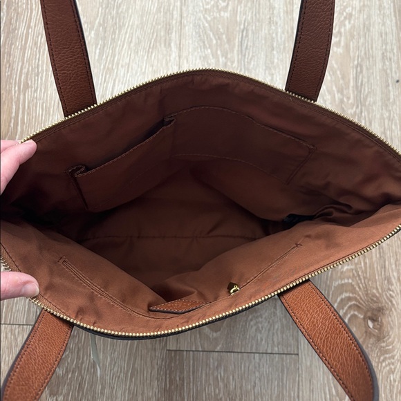 New! Fossil Mimi Shopper purse/tote, blue/green/brown multicolor stripe - Picture 5 of 15